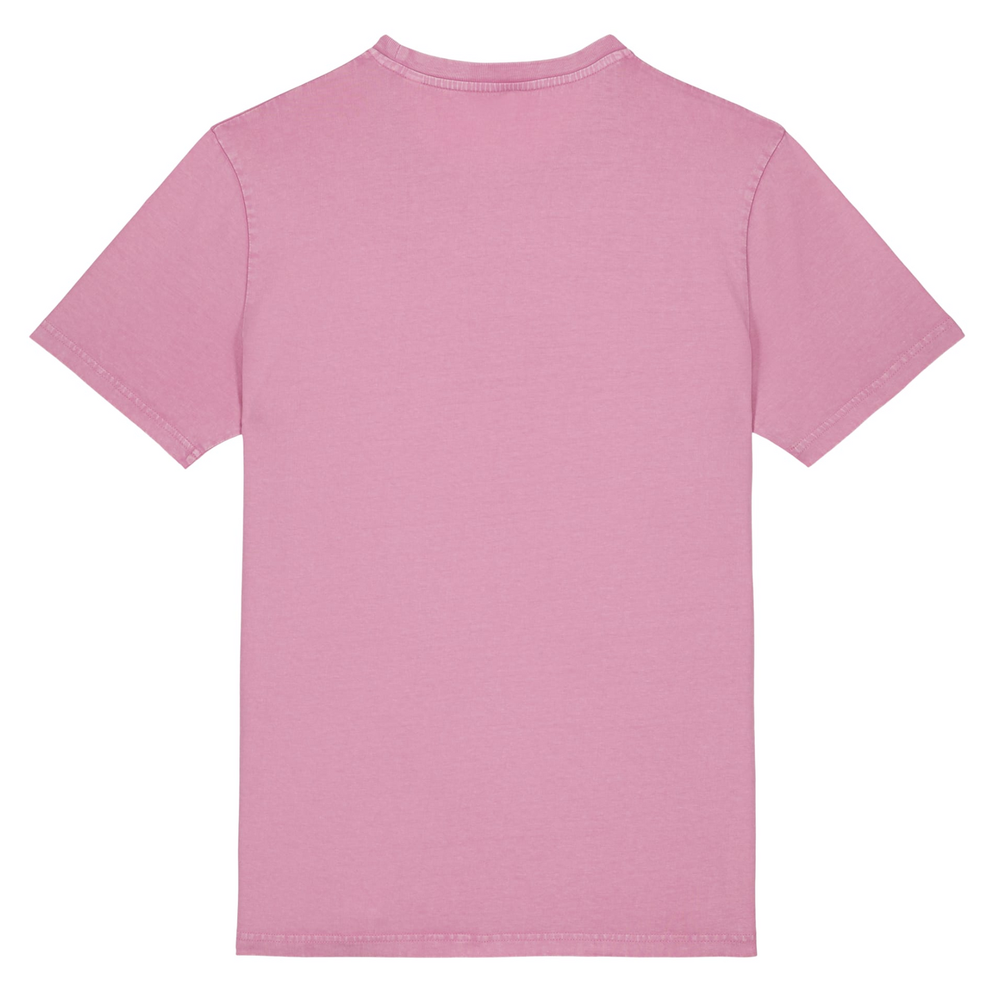 The back of a plain pink t-shirt