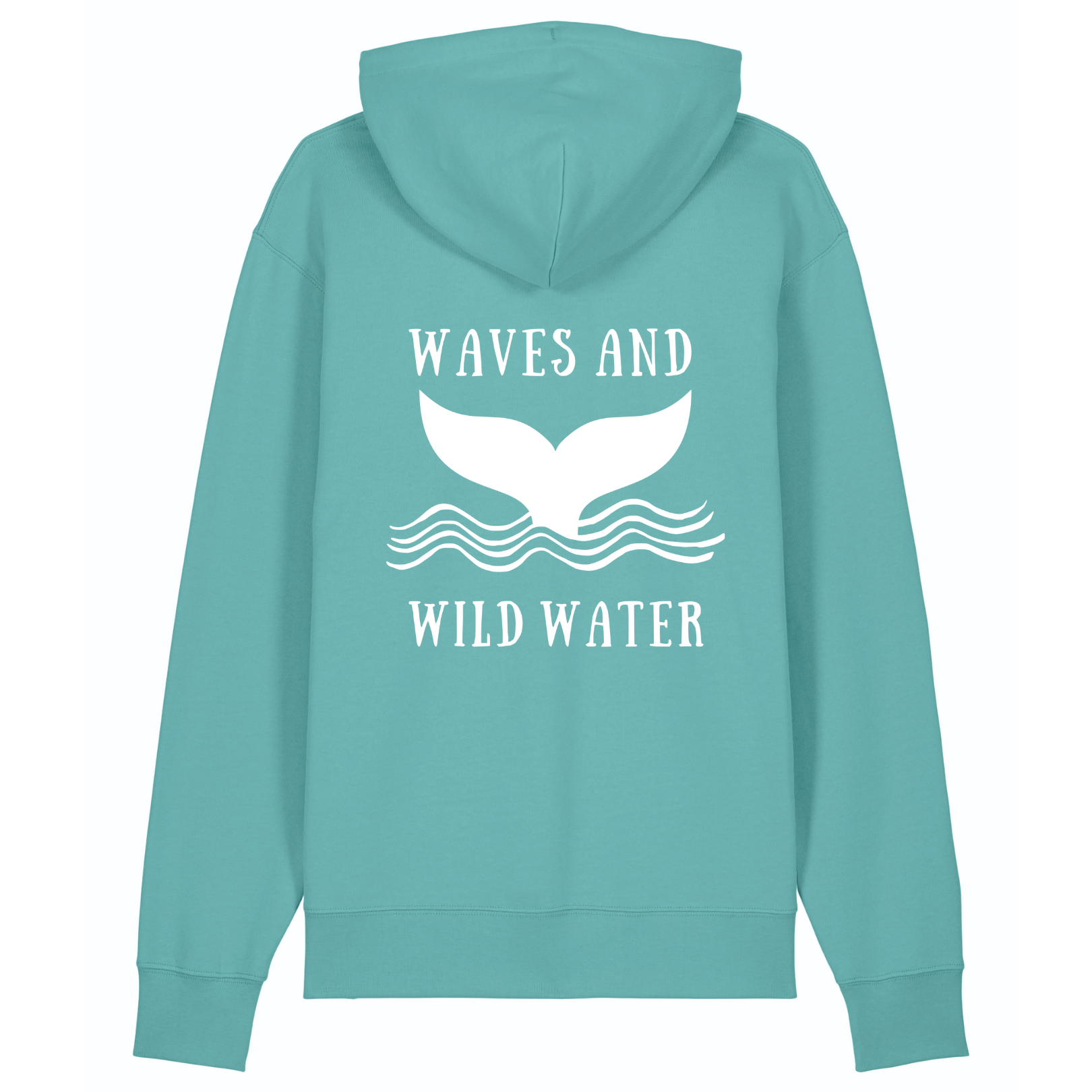 We love this new Waves and Wild Water hoodie from the Beach Hut Hoodies collection. The teal hoodie compliments the large white whale tail logo print on the back and is exactly what we want to wear after a day of adventuring on the beach.
