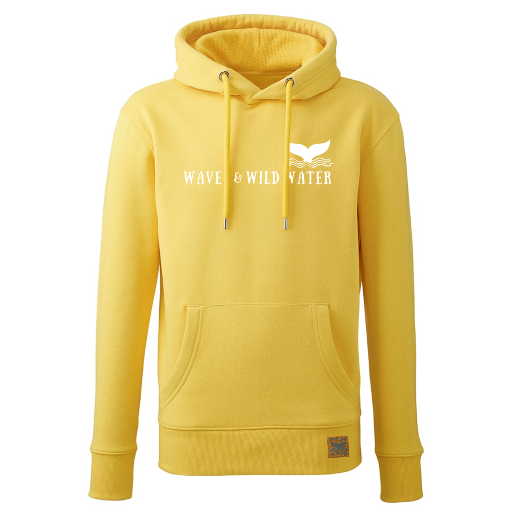 We love to be seen in our bright yellow hoodie from our Beach Hut Hoodies collection. The yellow hoodie contrasts beautifully with the crisp white hand printed Waves and Wild Water logo across the front. We like to wear ours after a cold water plunge or a dip in the sea. 