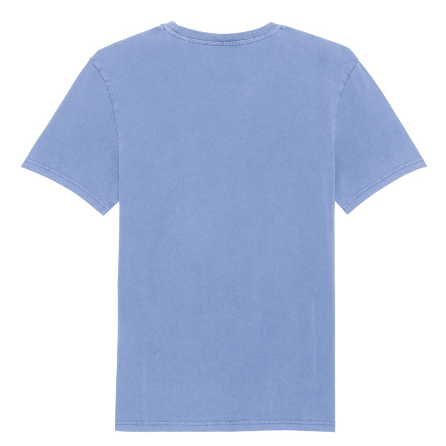 The back of our Beyond the Sea t-shirt from the Vintage Rocks collection of tees. Exclusively from Waves and Wild Water, this sea blue t-shirt is constructed from organic cotton and has been individually garment dyed to create a vintage look.