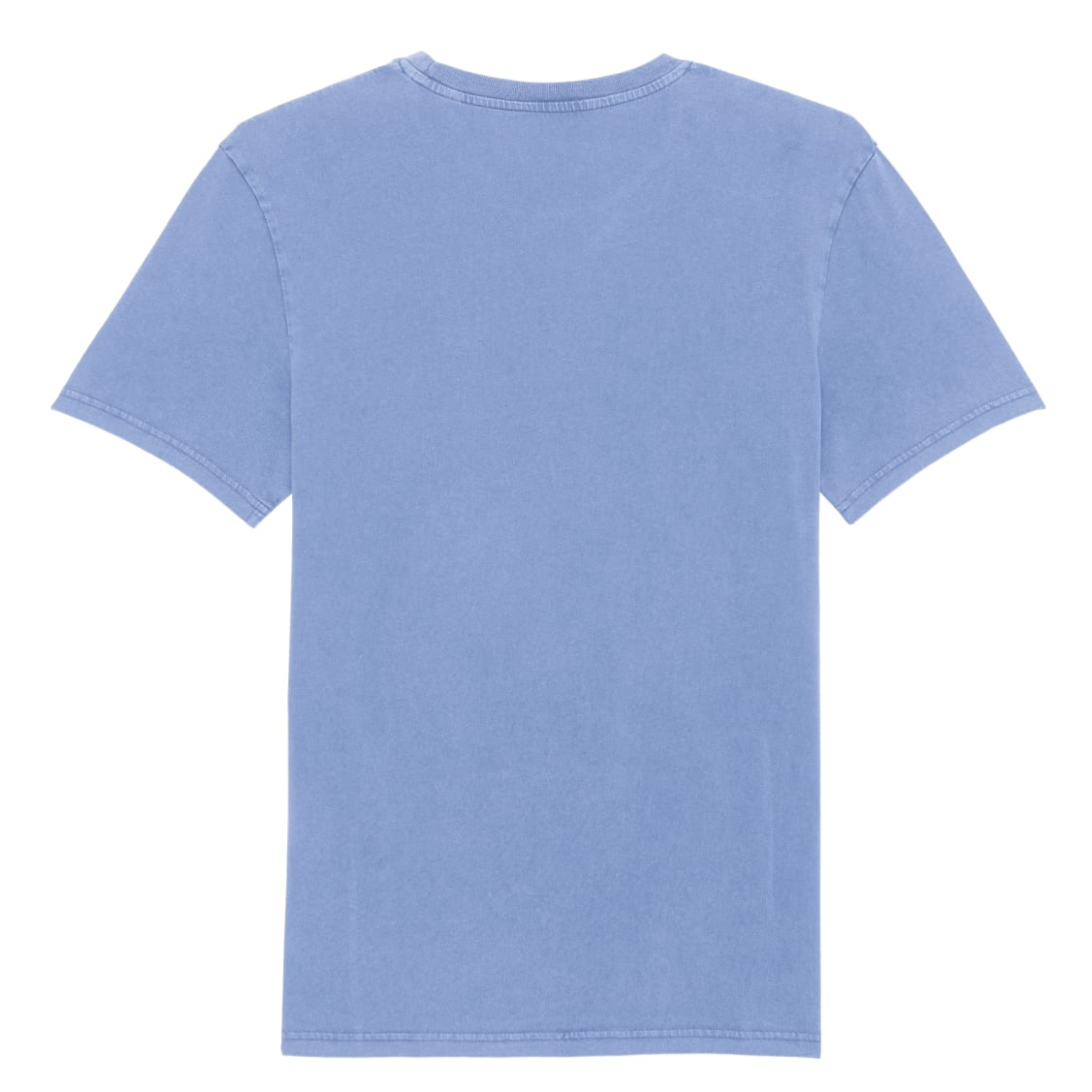The back of our Beyond the Sea t-shirt from the Vintage Rocks collection of tees. Exclusively from Waves and Wild Water, this sea blue t-shirt is constructed from organic cotton and has been individually garment dyed to create a vintage look.
