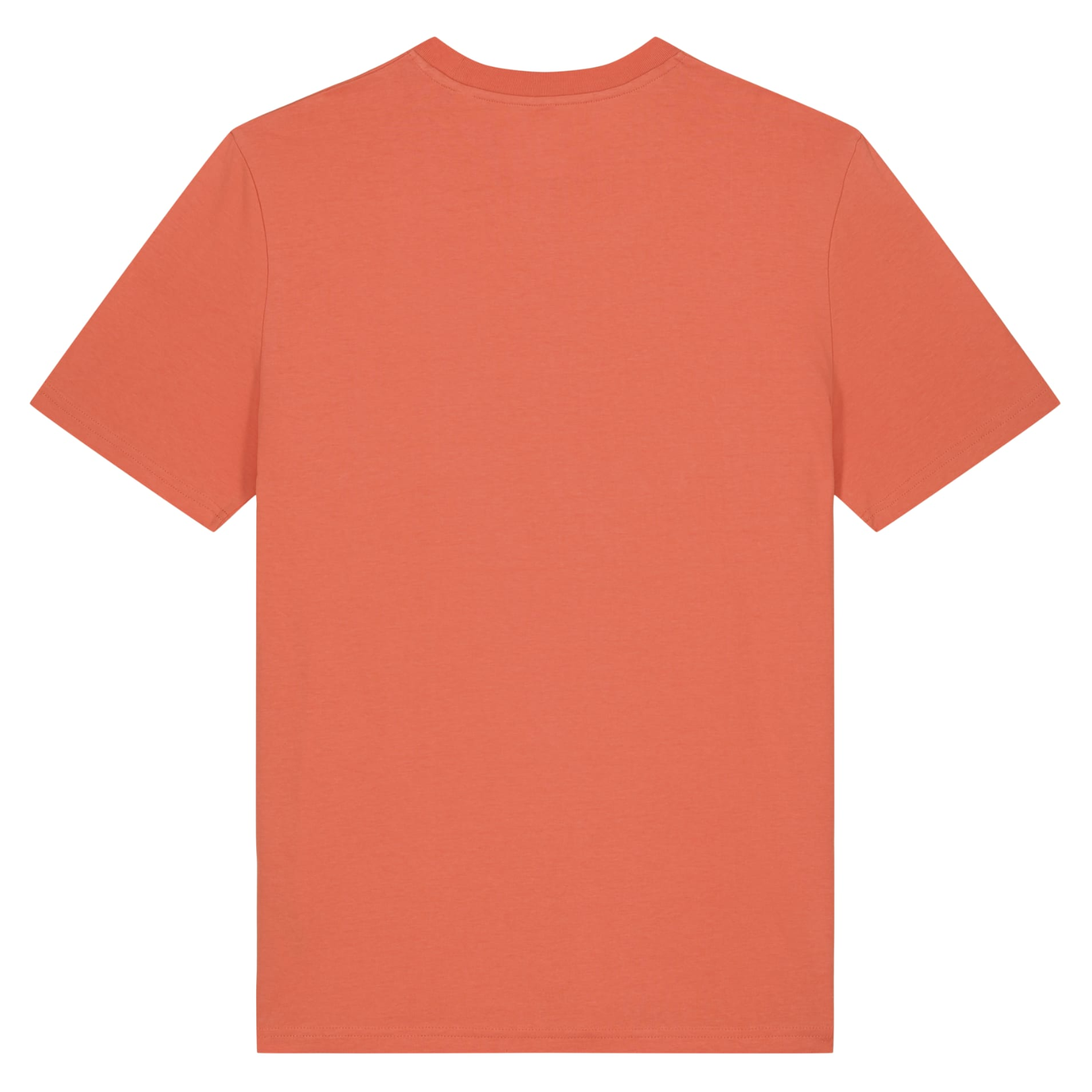The back of our vibrant orange organic cotton t-shirt from our Seaside Rock collection of t-shirts. Exclusively from Waves and Wild Water, these tees are great for wild swimmers and sea dippers.