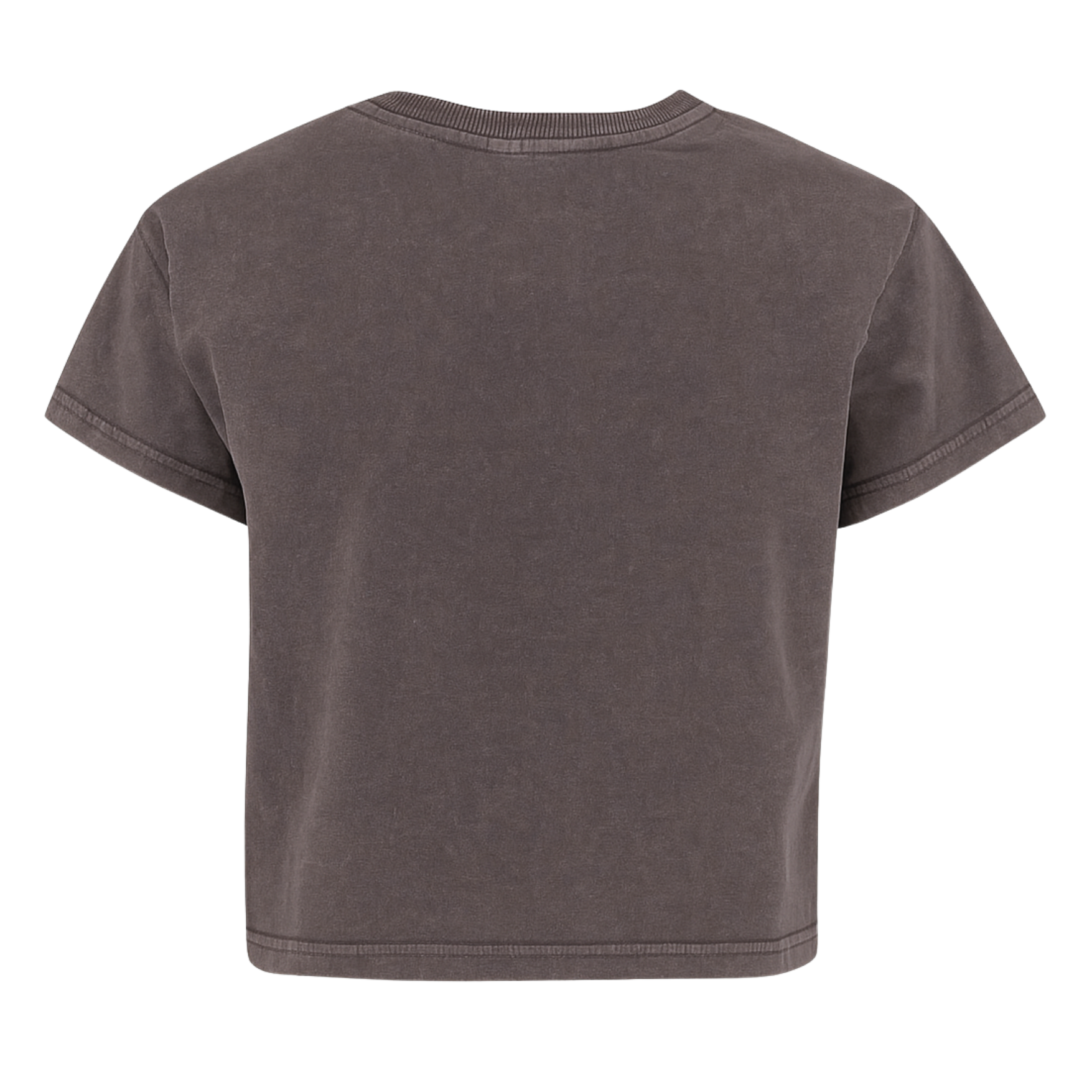 Plain vintage grey cropped sustainable cotton t-shirt with no print.