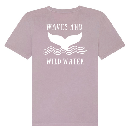 Our exclusive Lilac Cove t-shirt is made from 100% organic cotton and hand-printed with the Waves and Wild Water logo in white vegan ink. Whether you're exploring hidden coves, taking a refreshing dip, or simply soaking up the coastal charm, this t-shirt is your ideal companion.