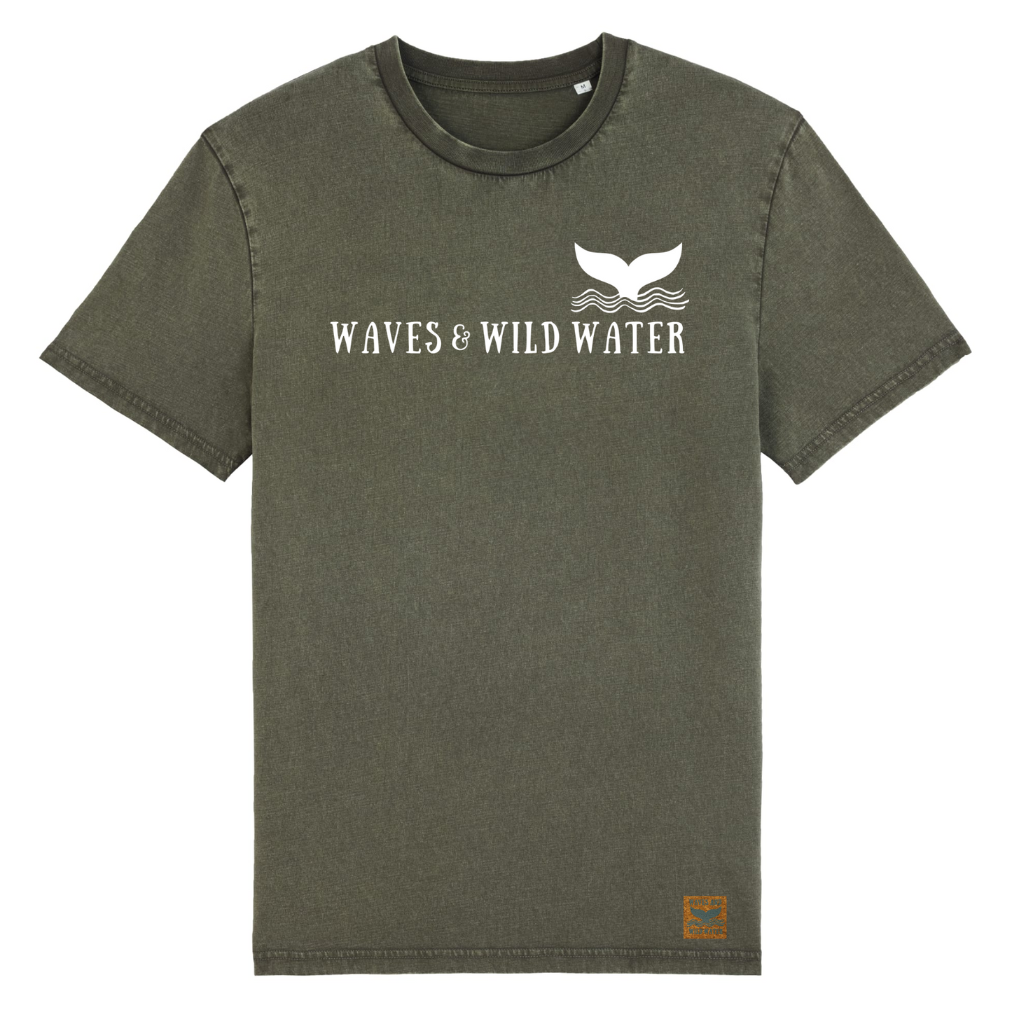 Step into the wild with our River Bed t-shirt, constructed from sustainable khaki organic cotton and individually hand-dyed to give each tee a unique vintage look. Perfect for any wild water adventurer.