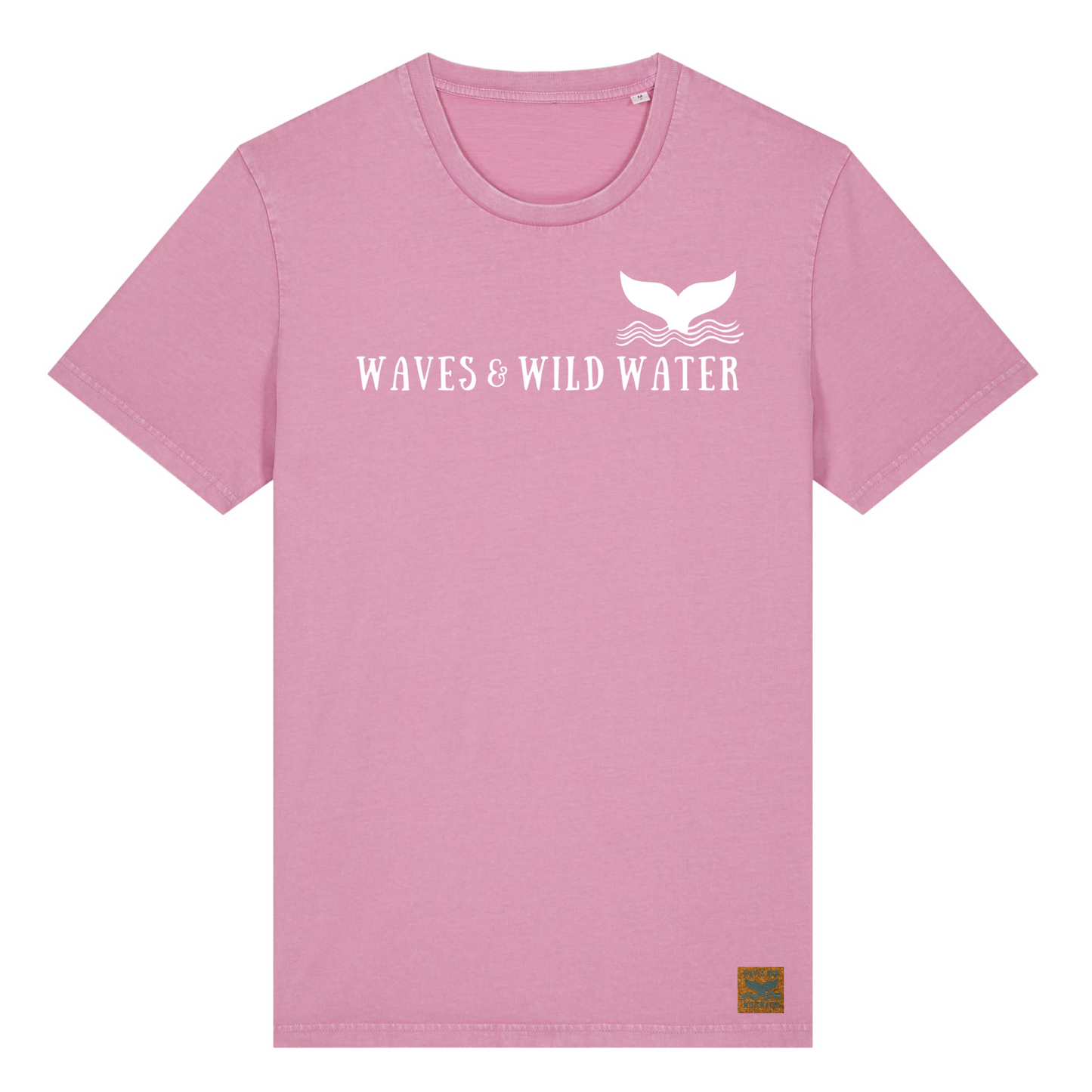 Introducing the Seashell Pink t-shirt from Waves and Wild Water, ethically and sustainably crafted from 100% organic cotton. Hand-dyed in a stunning pink that gives each tee its unique aged look.