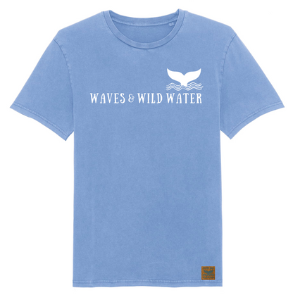 We love this vintage style t-shirt in soft Swimmer blue! The light blue background with popping white printed logo, makes this tee a best seller with wild swimmers, sea dippers, and open water adventurers.
